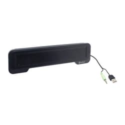 Syba USB Powered 3.5mm Audio Laptop Speaker CL-SPK20138 Clip-On Soundbar - Portable Compact Travel Stereo Speaker Bar Design Uses USB for Power 3.5mm Jack for Audio Black.