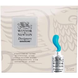 Winsor & Newton Designers' Gouache Introductory 10-Tube Paint Set, 14ml,Blue,green,ivory,white