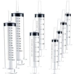 Nuanchu 8 Pieces Large Plastic Syringe Set, Animals Syringes Liquid Measuring Syringe Tools for Dispensing, Animals Feeding, Watering and Multiple Uses (20ml, 60ml,150ml)