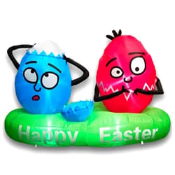 PRODUCTZ 6 FT Easter Inflatable Outdoor Decoration Cracked Cute Eggs Funny/Indoor/House/Yard Decor/Porch with LED Lights and Free Storage Bag Christian Spring Decorations
