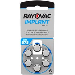 RAYOVAC EXTRA RAYOVAC® Size 675 COCHLEAR IMPLANT Batteries (6 Pack)