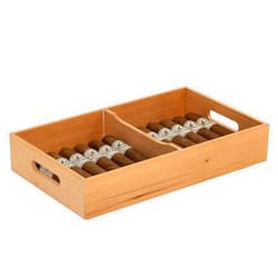 QUALITY IMPORTERS TRADING COMPANY Humidor Supreme Spanish Cedar Cigar Tray with Air Circulation Slots | Cigar Organizer Tray with Adjustable Dividers for Large Tower & Display Humidors