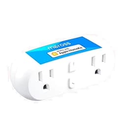 Meross Wi-Fi Dual Smart Plug, 15A 2-in-1 Smart Outlet, Support Apple HomeKit, Siri, Alexa, Echo, Google Home and SmartThings, Voice & Remote Control, Timer, No Hub Required, 2.4G Only, 1 Pack