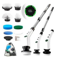 Swyprrix Electric Bathroom Cleaning Brush, Cordless Spin Scrubber Full Body Waterproof IPX7 with Adjustable Handle, 8 Replaceable Brush Heads for Bathtub/Kitchen/Window/Home -SD-CTB01