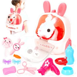 LINMANSHUO Sbunny Toys Interactive Electronic Pet, Hopping Wind Up Bunny, The Wiggles Toys for Toddlers, Pet Care Playset, Interactive Pet Gifts for Toddlers (YL001)