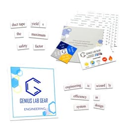 Genius Lab Gear Engineering Word Magnets Kit - Funny Nerdy Poetry Set for College to PhD & Professional Engineers - Ideal Cool Geek Gifts Office Refrigerator-Magnetic White Board - Perfect for STEM Students & Adults