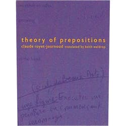 Claude Royet-Journoud,Keith Waldrop Theory of Prepositions