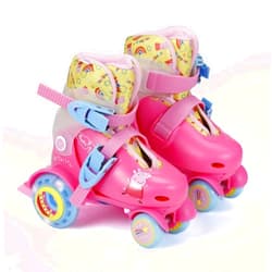 VOYAGER Kids Trainer Skates - Light Up Wheels, ABEC 5 Bearings, Durable PVC Material, Foam Shoe Lining, Perfect for Active Fun and Adventures, US Size 9-12