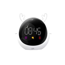 Zfwlkj Alarm Clocks Cute Alarm Clock Intelligent Colorful Electronic Creative Mini Digita Sleep Kids Desk Table Clock (Color : White Deer)