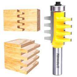 Newdeli Reversible Finger Glue Joint Router Bit 1/2 Inch Shank, Newdeli Bearing Finger Joint Router Bits Carbide Joinery Wood Milling Cutter for DIY Door Table Cabinet Shelve Furniture