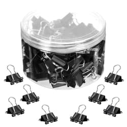 JANYUN Mini Binder Clips, 150Pcs15 mm /0.6 Inch Small Paper Clamps Metal Clips for Office School Home Supplies (Black)