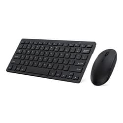 VssoPlor Compact Wireless Keyboard Mouse, 2.4GHz Ultra Thin Small Wireless Keyboard Mouse Combo for Desktop, Laptop (Black)