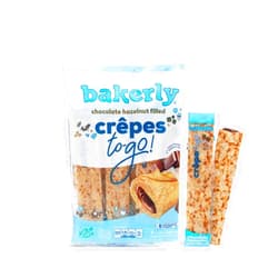 bakerly Chocolate Hazelnut Filled Crepes to go! Non GMO, Free from Artificial Flavors & Colors, Pack of 4, 6-Count (24 Total Crepes)