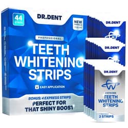 DR.DENT DRDENT Professional Teeth Whitening Strips - Pack of 44 Strip - 22 Treatments Kit - Safe for Enamel - Non Sensitive Teeth Whitening - Whitening Without Any Harm + Mouth Opener Included