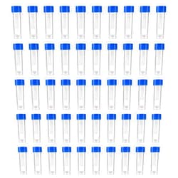 Eowpower 50 Pieces 5 ml Plastic Graduated Vial Sample Bottle Storage Container Tubes with Screw Caps