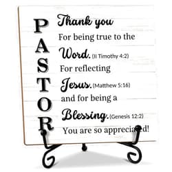 ZEDEV Pastor Appreciation Gift for Men Women Wood Sign with Stand Christian Thank You Gifts Religious Gifts for Pastor Minister Priest Birthday Gifts, Prayer Room Home Decor Desk Plaque Desk Accessories -30