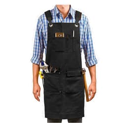 ALCKO Heavy Duty Waxed Canvas Work Apron,Multifunction Tool Aprons with Tool Pockets (Color : Black, Size : X-Large)
