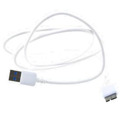 Kybate White USB 3.0 Charger Data Cable/Cord/Lead for Toshiba Portable Hard Drive Disk