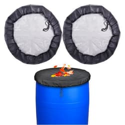Poweka 2 Pcs Mesh Cover for Rain Barrel with Drawstring, Water Collection Buckets Cover Rain Collection Barrels Netting Screen to Keep Leaves and Debris Out - 39’’
