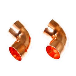 RLECS 2PCS 25.4 x 1.1mm/1.0inch 90 Degree Copper Elbow Short-Turn Pipe Fitting Connector Coupling Fittings Pressure Fitting