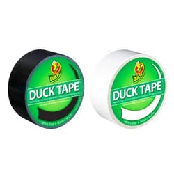 Duck Brand Color Duct Tape, Black and White Combo 2-Pack, 1.88 Inches x 20 Yards Each Roll, 40 Yards Total