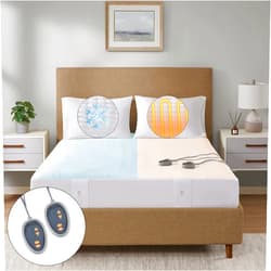 Beautyrest Heated Mattress Pad King - Electric Bed Warmer Cool to Touch, All Seasons Cover, 5 Heat Level, Auto Shut Off, Deep Pocket - Machine Wash Electric Mattress Pad, UL Certified, White, Queen
