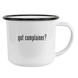 Molandra Products got complainer? - 12oz Camping Mug Stainless Steel, Black
