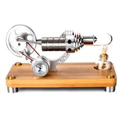 Sunnytech Hot Air Stirling Engine Colourful LED Single Flywheel Education Toy Electricity Power Generator M14-03-S