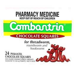 Combantrin Chocolate Squares 24 for Children and Adults Pinworm Threadworm 24 Count (Pack of 1)