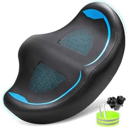 CDYWD Noseless Oversized Bike Seat for Men Women Comfort, Extra Wide Padded Bicycle Seat Cushion, Large Comfortable Bike Saddle for Peloton, Stationary Exercise Bike, Beach Cruiser, City Bike, Ebike