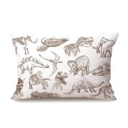 Solekla Dinosaur Bones Fossils Cotton Linen Decorative Throw Pillow Case Cushion Cover Pillowcase for Couch Sofa Bed,12 X 20 Inches Jcp189