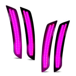 Bestview LED Side Marker Light Kits for Chevy Camaro 2016 2017 2018 2019 2020 2021 2022 2023, 6th Gen Camaro Front Rear Bumper Sidemarker Lamps Smoked Lens Pink Purple,Pack of 4