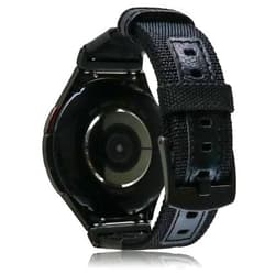 VINIUSIKI Galaxy Watch 6 5 4 40 44mm Nylon & Leather Band, Rugged Woven Sport Loop Strap Compatible with SAMSUNG Galaxy Watch 6 Classic/Galaxy Watch 5 Pro/Watch 4 Classic