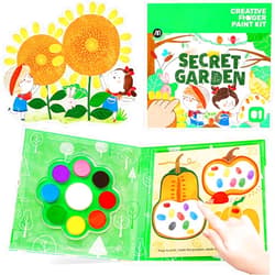 JCREN Finger Painting for Toddlers, Mess Free Finger Coloring Book, Non-Toxic Finger Paint Kit Preschool Fingerprint Activity Book, Kids Travel Activities Party Favors Gifts for Kids