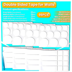 Birllaid Double Sided Tape for Walls, Picture Hanging Strips Removable Mounting Dots Adhesive Heavy Duty, Removable for Art Craft, Decoration, Party Supplies, Multipurpose