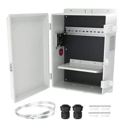 Joinfworld White Outdoor Electrical Box Waterproof Nema Enclosure 16x11x6 Plastic WiFi Box with Fan Vented Dust Screen