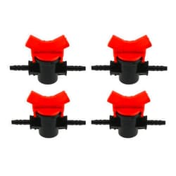 ZZHXSM Barbed Ball Valve ZZHXSM 4pcs 1/4-Inch ID in-Line Ball Valves Shut-Off Switch Hose Barb Connectors Garden Irrigation Water Pipe Connector Aquarium Adapter