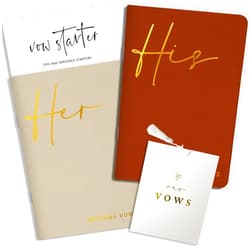GardenCity Wedding Vow Books His and Hers, Gold Foil Lettering & Keepsake Sleeve, Parent (Terracotta & Tan)