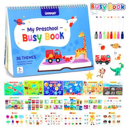 URMYWO Busy Book for Toddlers 1-3 - Preschool Learning Activities 36 Themes Learning Resources Coloring Books, Travel Toys for Road Trip Car, Montessori Autism Sensory Toys Christmas Birthdays Gifts for Kids