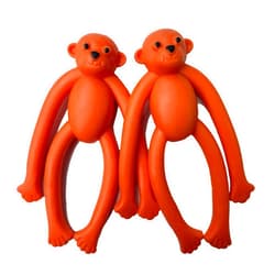 SHAGGYTAILVILLAGE Puppy Chew Toys 2-Pack for Small/Medium Dogs, Puppy Teething Toys, Rubber Monkey Dog Toys for Teething and Fetch