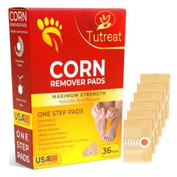 Tutreat 40% Salicylic Acid Corn Remover Pads: 36 Pack Extra Strength Corn Removal for Feet Toes of Men & Women - Effective Overnight Foot & Toe Corn Treatment Protectors for Kids Teenagers Adults Seniors