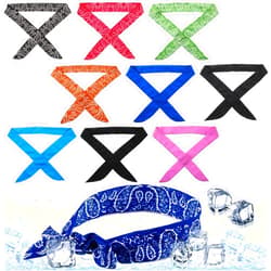 SATINIOR 10 Pieces Ice Cool Scarf Cooling Scarf Neck Wrap Cooling Headband Bandana Scarf Summer Cooling Ice Scarf Ice Cool Chill Scarf for Women Men, Summer Sport Outdoor Activities, 1.8 x 38.6 inch