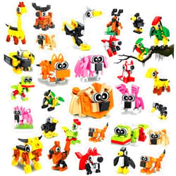HOGOKIDS Party Favors for Kids, 20 Pack Animals Building Block Toy, Easter Gifts Goodie Bags Stocking Stuffer Classroom Prizes Building Set, Christmas Birthday Gift for Boys Girls Ages 6-12+