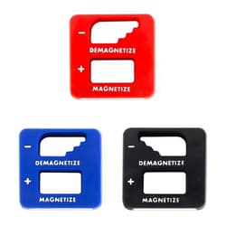 Katzco Precision Demagnetizer-Magnetizer - Pack of 3 Colors - Black, Red, Blue - for Screwdrivers, Small Tools, Small, Big Screws, Drills, Drill Bits, Sockets, Nuts, Bolts, Nails, Construction Tools