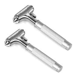 LNEE OUDEW Car Safety Hammer, Car Glass Breaker with Seat Belt Cutter, Automotive Escape Tool, Metal Window Breaker, Emergecy Safety Hammer for Car Accidents (Silver)