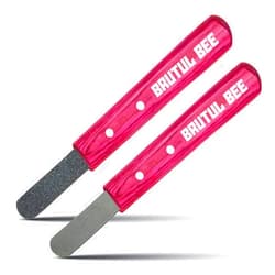 BRUTUL FIGHT Brutul Bee Stripping Metal Stone Diamond Edged for Dogs, Cats & Pets with Wooden Handle (PINK)