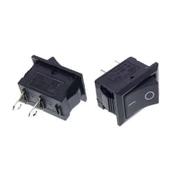 DASEB Push Button Switch 15x21mm SPST 2Pin 6A 250V 10V 125V KCD1-101 Snap-in On/Off Boat Rocker Switch 15MM*21MM Black Red White (Color : 5pcs Black)