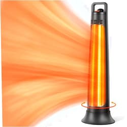 FLOWBREEZE Patio Heater, Portable Outdoor Heater, 1200W, 3S Instant Heating, Infrared Heater with 60°Oscillating, 180min Timer, Tip-over Protection, Super Quiet Electric Heater for Indoor Outdoor Use