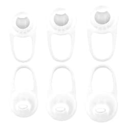 D & K Exclusives Soft Silicone Ear Gel Covers 3 Pairs Rubber Tips Arch Support Small/Medium/Large Bluetooth Earbud Earphone Accessories - Clear
