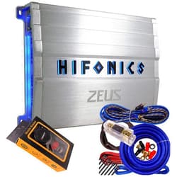 Hifonics ZG-1200.2 Zeus Gamma 2 Channel Super A/B Class 1200 Watt Car Audio Sound System Subwoofer Speaker Amp Amplifier with Gravity Magnet Phone Holder and 4 Gauge Kit Blue Bundle
